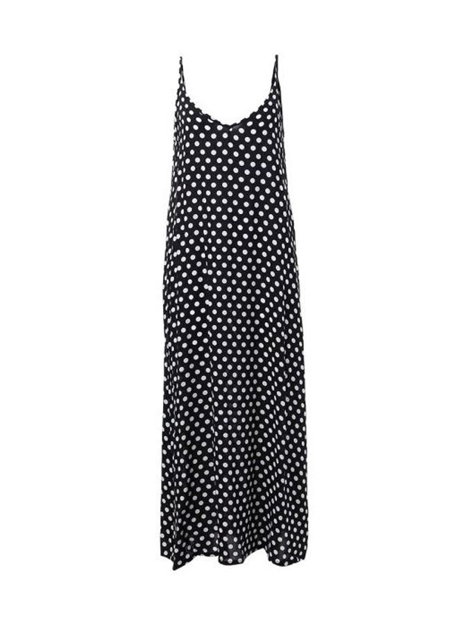 Polka Dot Printed Maxi Dress Black/White