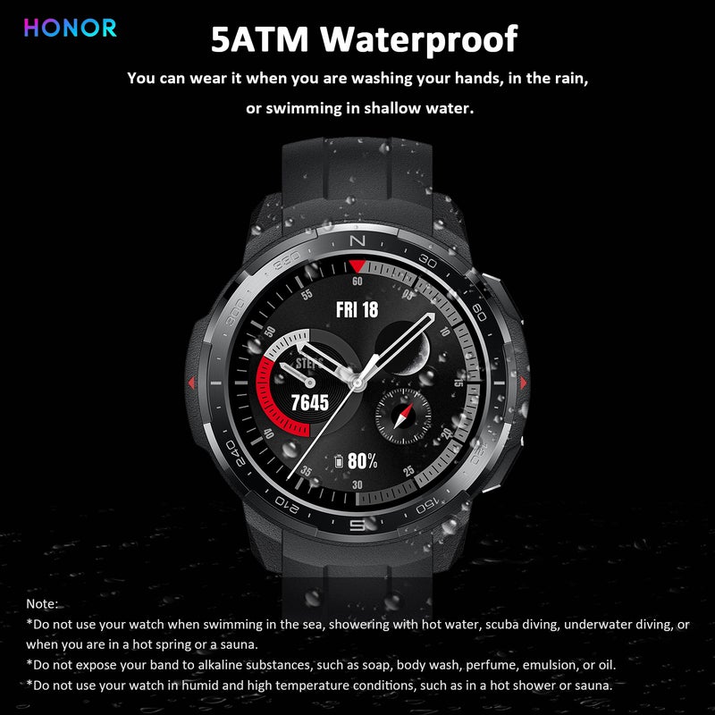GS Pro 5ATM Waterproof Multi-Function Smartwatch For iOS/Android Phones White