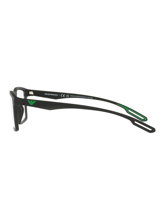 unisex Full-Rimmed Rectangular Frame Clip On Ea4189U 50011W Size 55 Matte Black Demo Lens