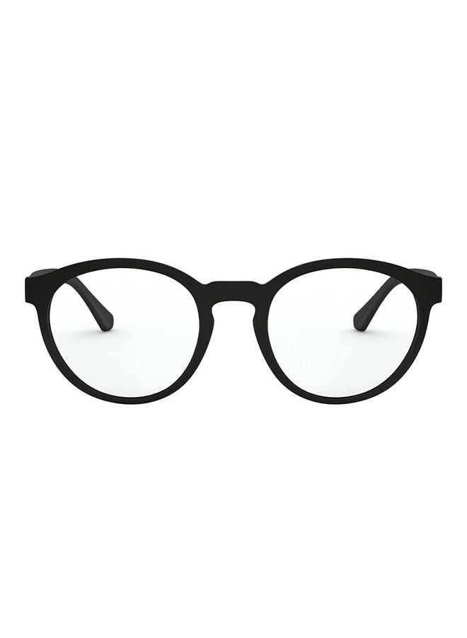 unisex Full-Rimmed Round Frame Clip On Ea4152 58011W Size 52 Matte Black Demo Lens