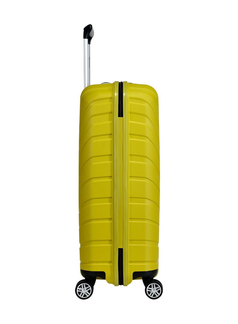 Knight Hard Case Travel Bag Trolley Luggage Set 0f 3 Polypropylene Lightweight Suitcase 4 Quiet Double Spinner Wheels With Tsa Lock B0011 Chartreuse