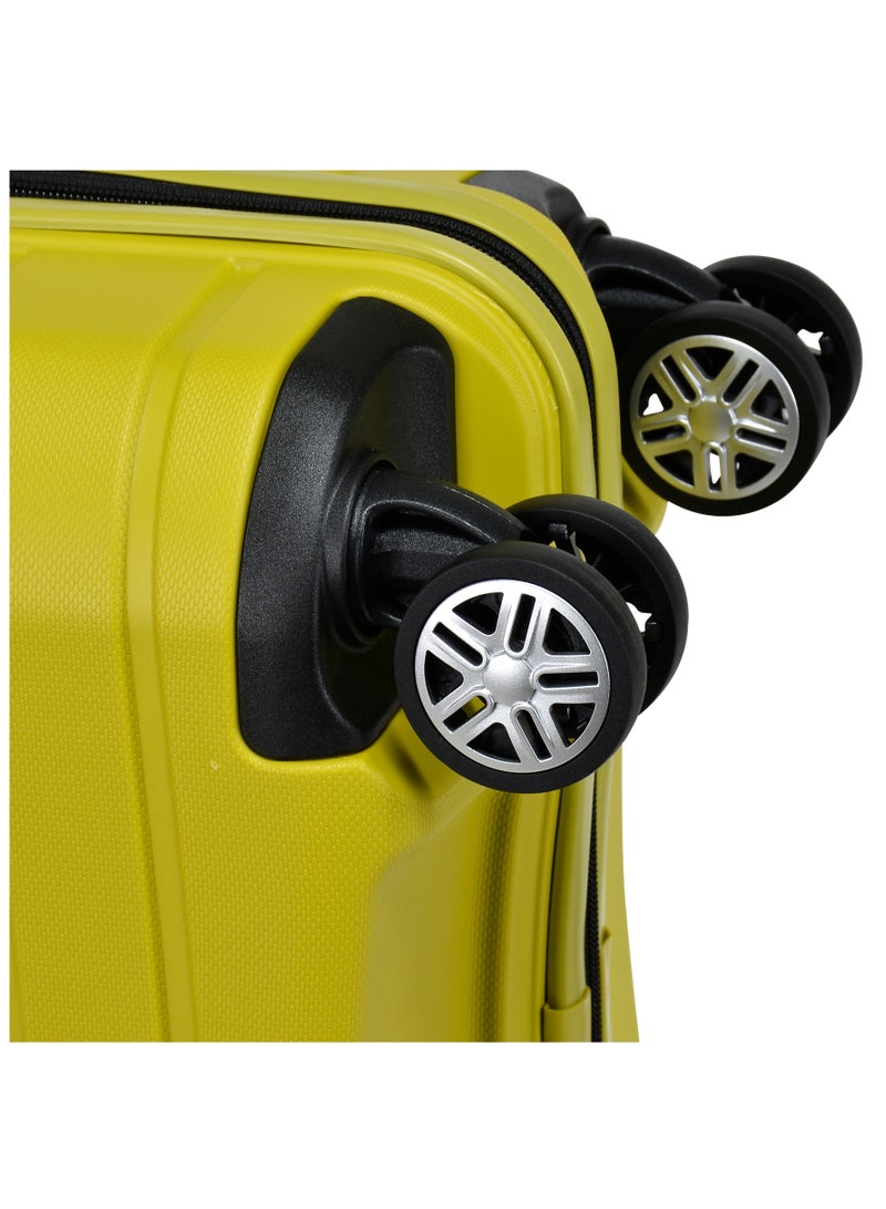 Knight Hard Case Travel Bag Trolley Luggage Set 0f 3 Polypropylene Lightweight Suitcase 4 Quiet Double Spinner Wheels With Tsa Lock B0011 Chartreuse