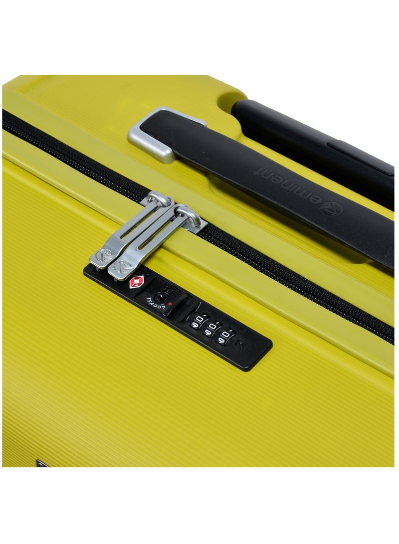 Knight Hard Case Travel Bag Trolley Luggage Set 0f 3 Polypropylene Lightweight Suitcase 4 Quiet Double Spinner Wheels With Tsa Lock B0011 Chartreuse