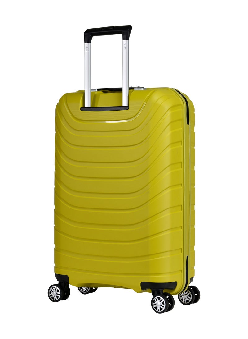 Knight Hard Case Travel Bag Trolley Luggage Set 0f 3 Polypropylene Lightweight Suitcase 4 Quiet Double Spinner Wheels With Tsa Lock B0011 Chartreuse
