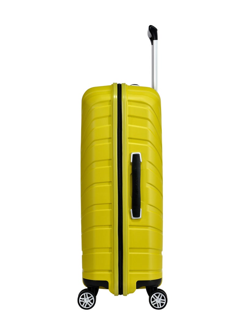 Knight Hard Case Travel Bag Trolley Luggage Set 0f 3 Polypropylene Lightweight Suitcase 4 Quiet Double Spinner Wheels With Tsa Lock B0011 Chartreuse