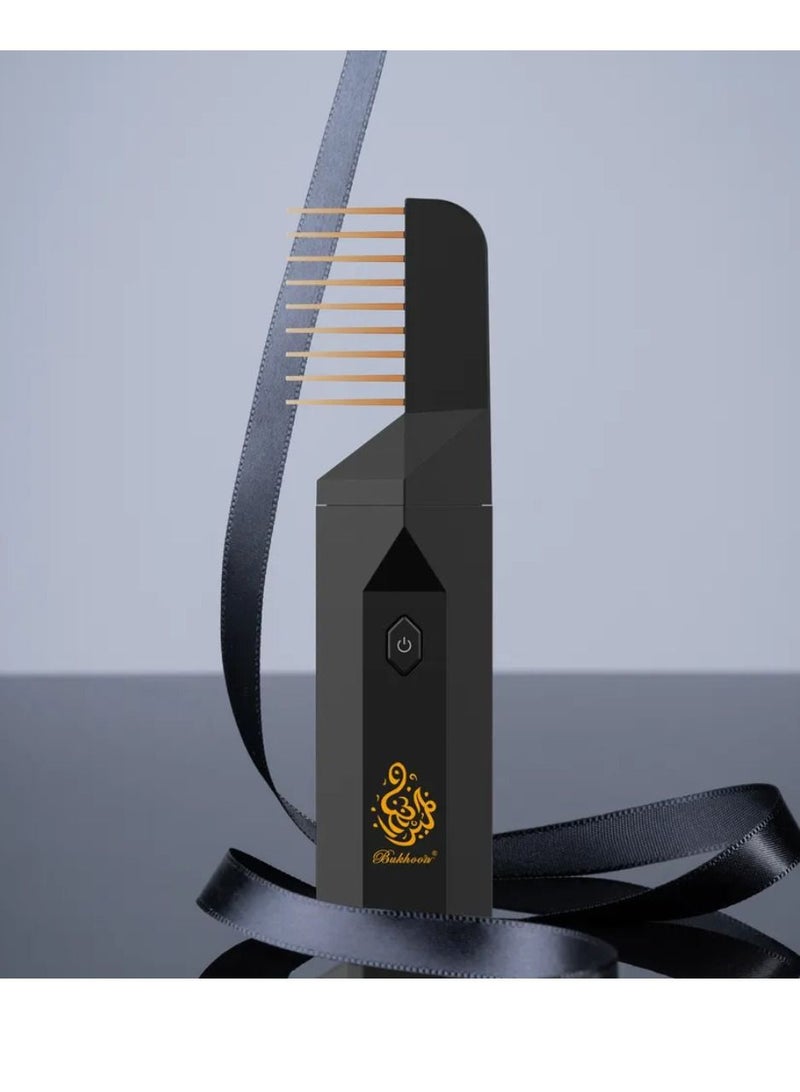 2 Pcs Rechargeable Comb Electric Bakhoor Burner USB Type-C Power Electrical Bakhoor Burner With Hair Comb Incense Holder Portable Incense Burners Aroma Diffuser  White/Black