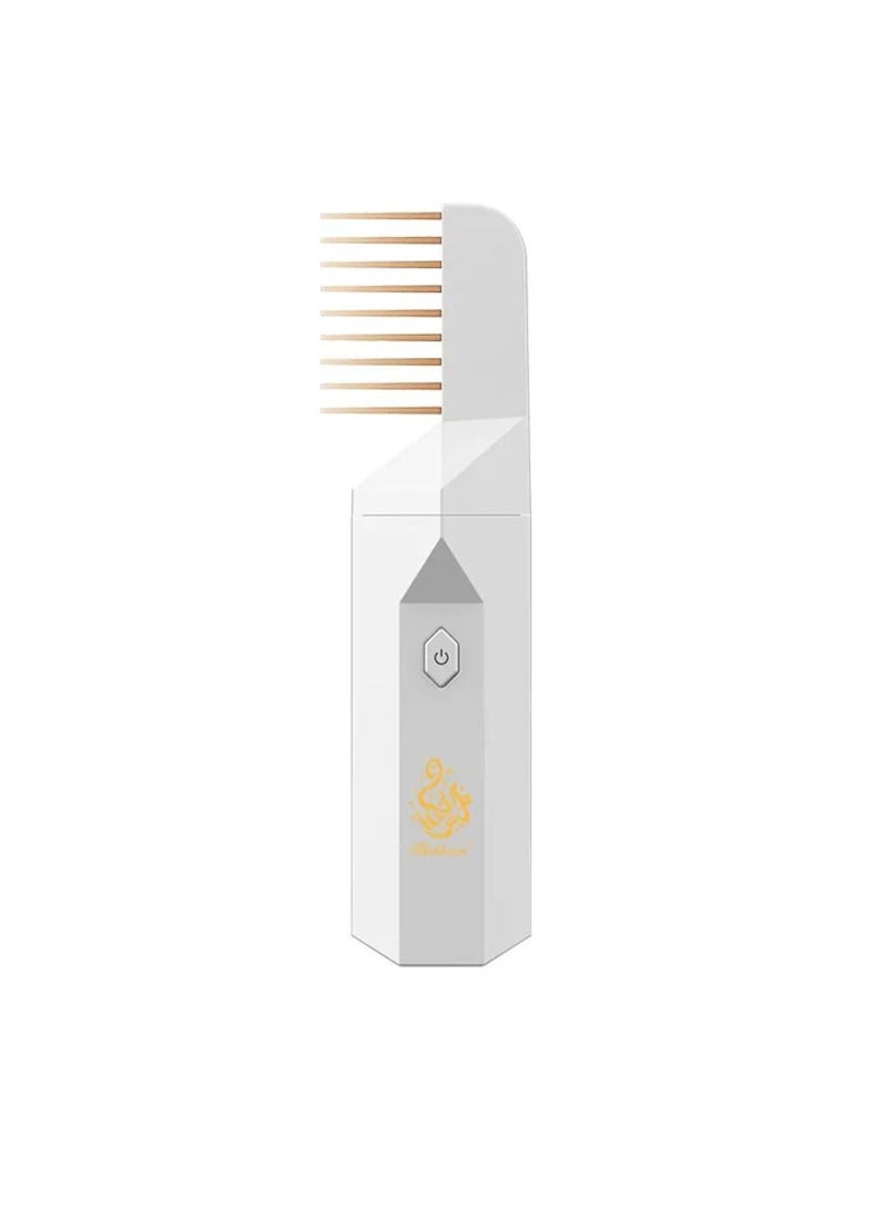 2 Pcs Rechargeable Comb Electric Bakhoor Burner USB Type-C Power Electrical Bakhoor Burner With Hair Comb Incense Holder Portable Incense Burners Aroma Diffuser  White/Black