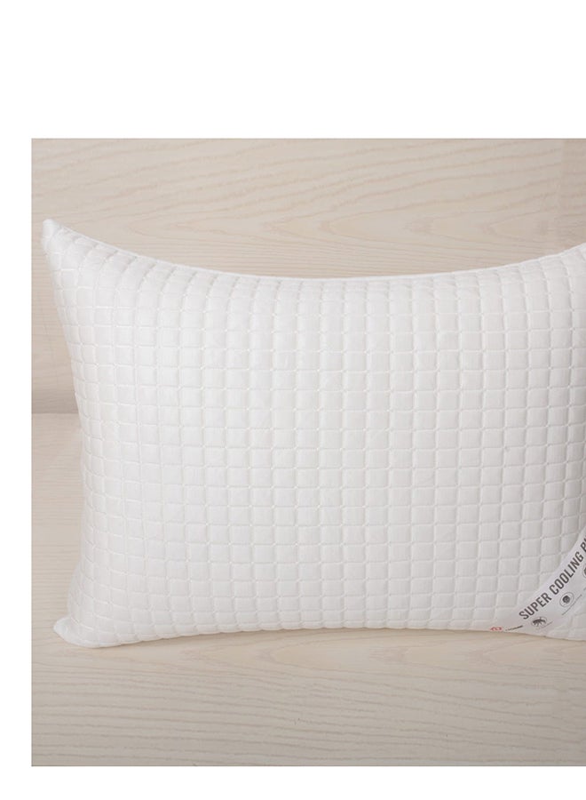 Super Cooling Pillow Hypoallergenic Side And Back Sleeping Pillows For Neck And Shoulder Support Polyester White 65x48x14cm