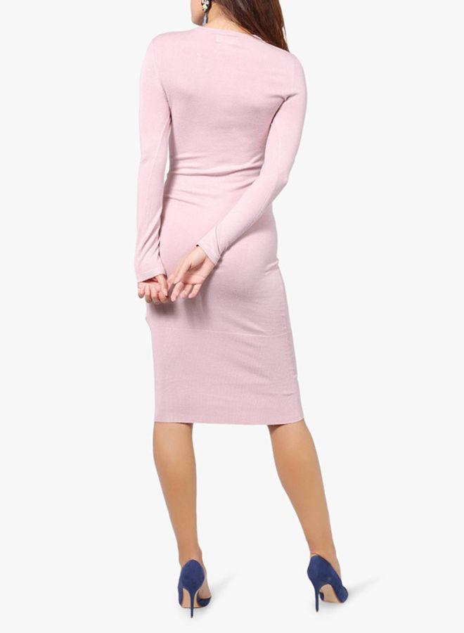 Cut-Out Detail Bodycon Dress Pink