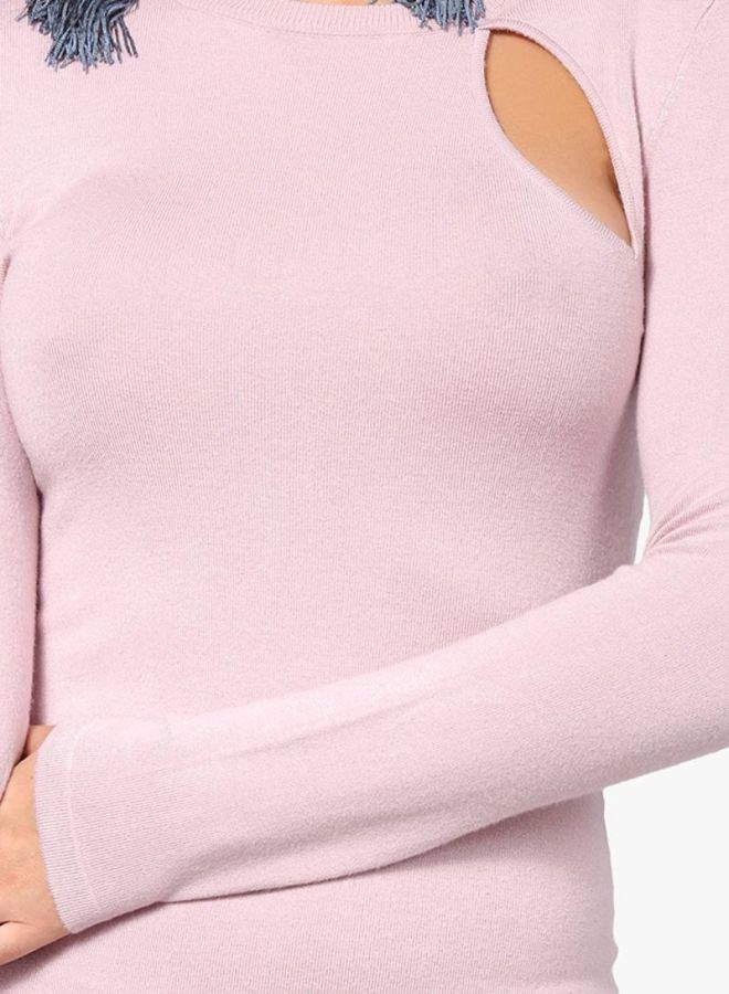 Cut-Out Detail Bodycon Dress Pink