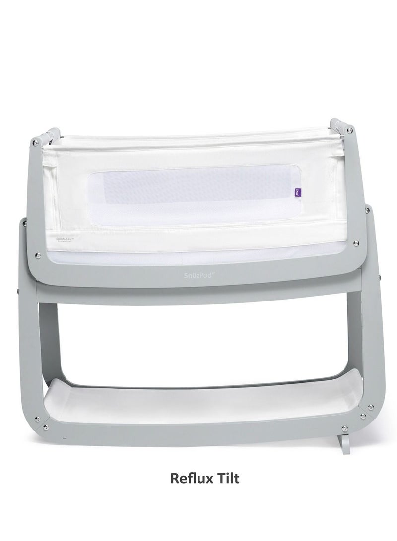 Pod4 Bedside Crib For Infant And Baby, Increased Air Flow For Better Sleep, 3D Breathable Mattress, Machine Washable Liner, Rocking Stand, Suitable From 0 To 6 Months ( L100 X 49 X H95) - Dove
