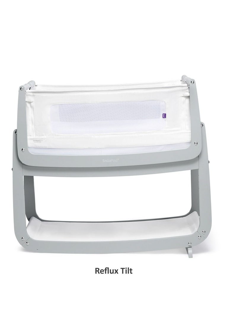 Pod4 Bedside Crib For Infant And Baby, Increased Air Flow For Better Sleep, 3D Breathable Mattress, Machine Washable Liner, Rocking Stand, Suitable From 0 To 6 Months ( L100 X 49 X H95) - Dove
