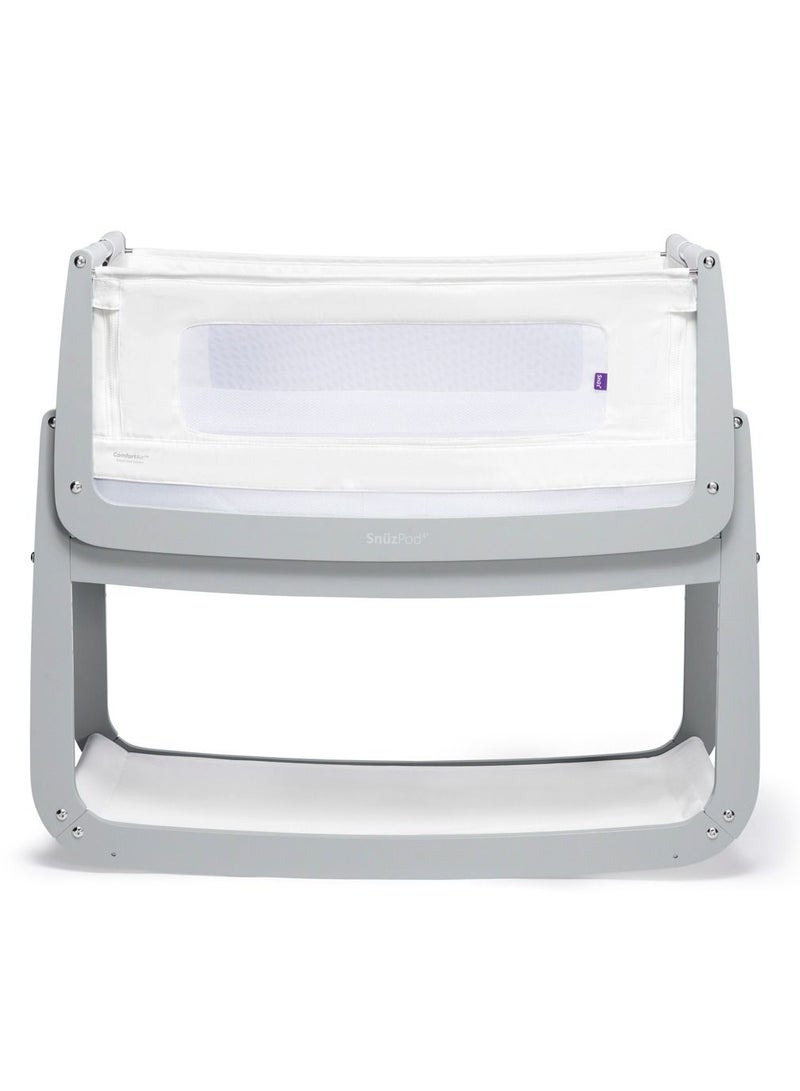 Pod4 Bedside Crib For Infant And Baby, Increased Air Flow For Better Sleep, 3D Breathable Mattress, Machine Washable Liner, Rocking Stand, Suitable From 0 To 6 Months ( L100 X 49 X H95) - Dove
