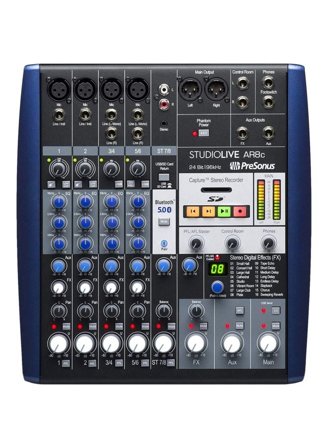 StudioLive AR8C USB Mixer 167374 Black/Blue/White