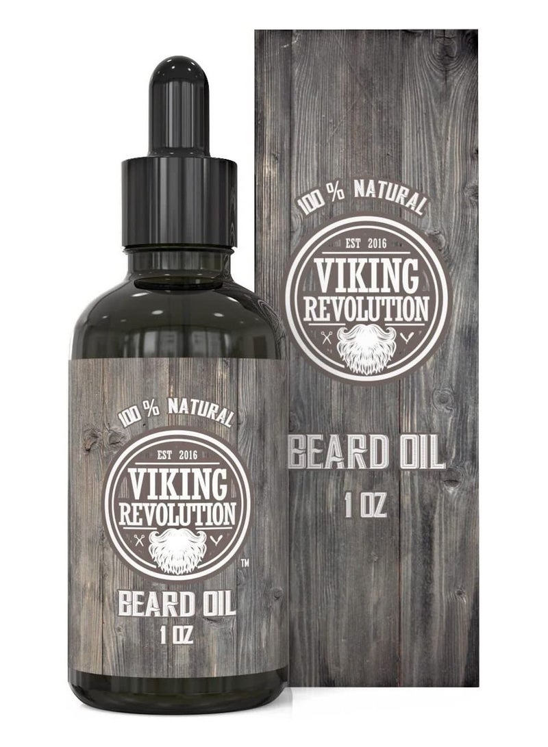 Viking Revolution Beard Oil Balm All Natural Unscented Argan and Jojoba Oils Softens and Strengthens Beard Growth Beard and Mustache Care Treatment