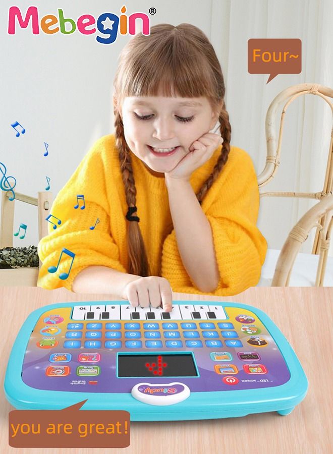 Kids Tablet Learning machine Pad Toy with A-to-Z Alphabet and 1-to-10 Numbers Piano Keys English Early Education Intelligent Story Machine Large-capacity Content Multi-functional Toy