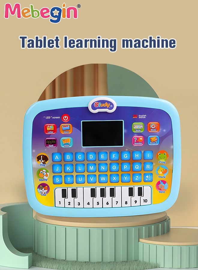 Kids Tablet Learning machine Pad Toy with A-to-Z Alphabet and 1-to-10 Numbers Piano Keys English Early Education Intelligent Story Machine Large-capacity Content Multi-functional Toy