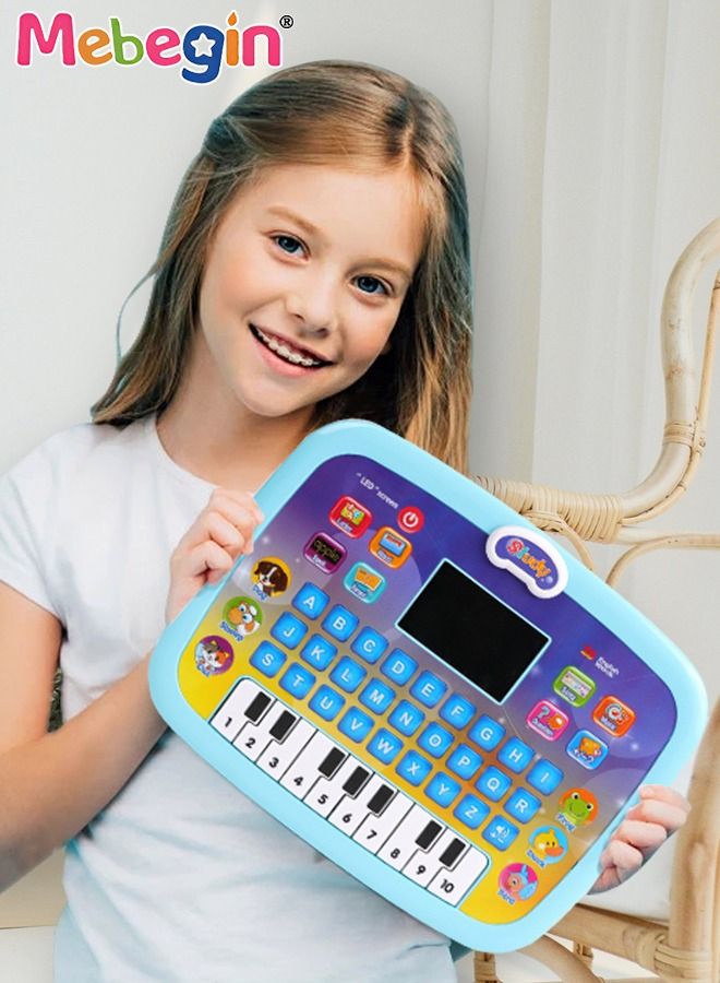 Kids Tablet Learning machine Pad Toy with A-to-Z Alphabet and 1-to-10 Numbers Piano Keys English Early Education Intelligent Story Machine Large-capacity Content Multi-functional Toy