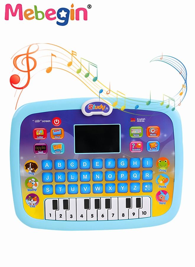 Kids Tablet Learning machine Pad Toy with A-to-Z Alphabet and 1-to-10 Numbers Piano Keys English Early Education Intelligent Story Machine Large-capacity Content Multi-functional Toy