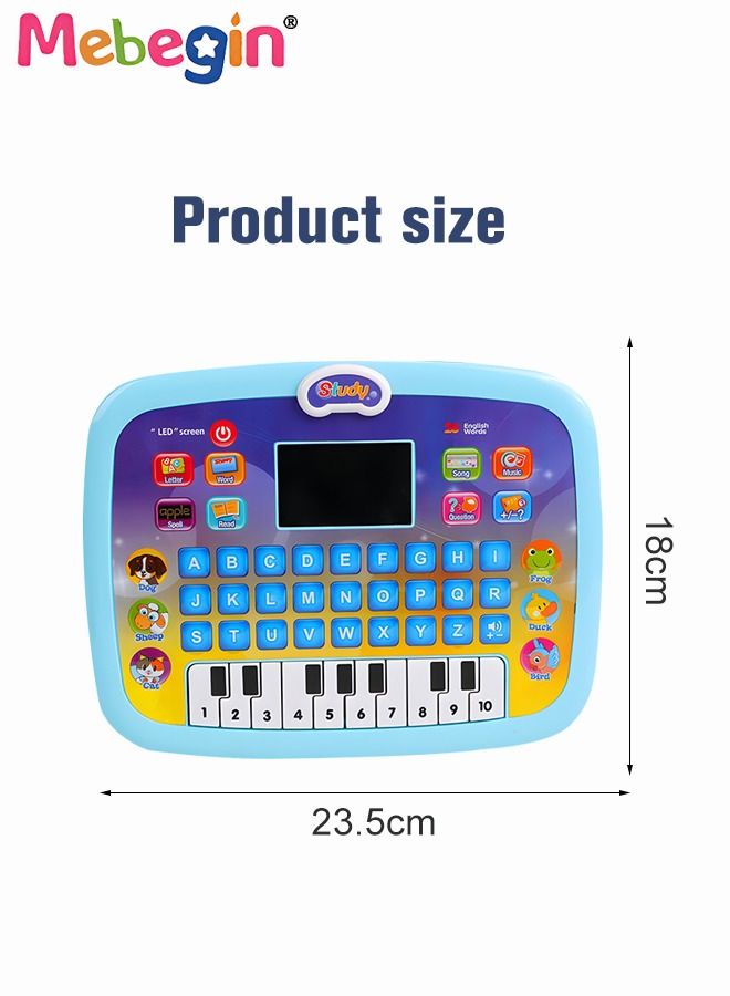 Kids Tablet Learning machine Pad Toy with A-to-Z Alphabet and 1-to-10 Numbers Piano Keys English Early Education Intelligent Story Machine Large-capacity Content Multi-functional Toy