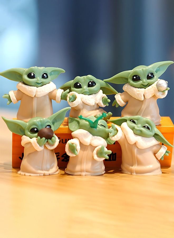 6 PCS Star Wars Baby Yoda Gifts, 2.2-Inch Baby Yoda Doll Toys for Kids, Baby Yoda Action Figure, Baby Yoda Figurine for Home Decoration, Desk Decoration,Shelf Decoration