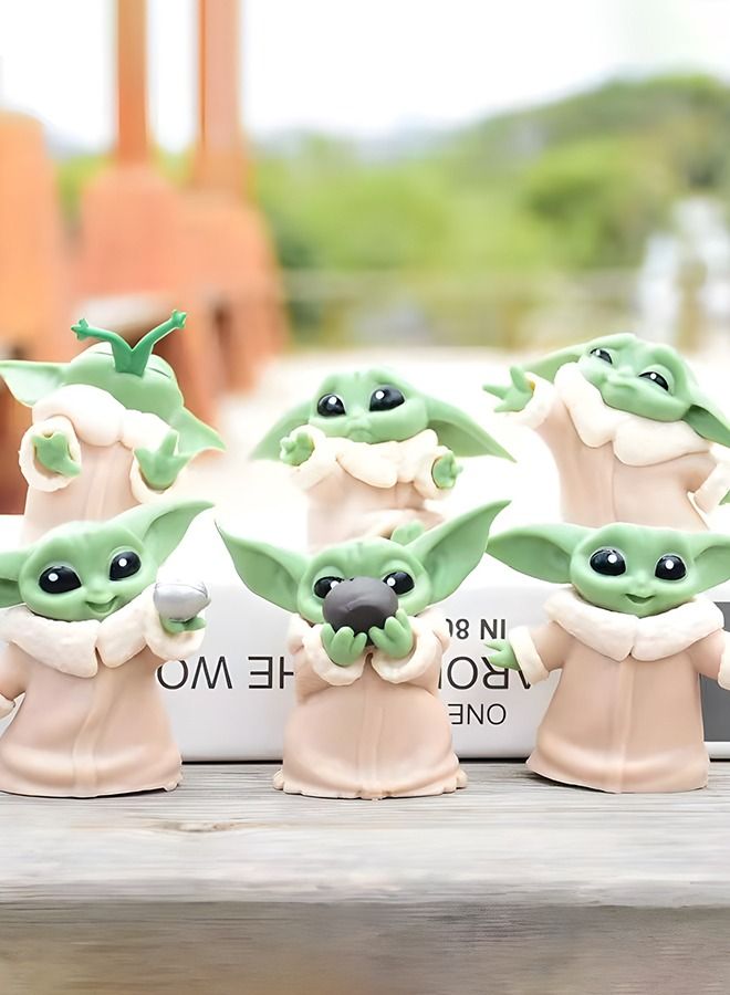 6 PCS Star Wars Baby Yoda Gifts, 2.2-Inch Baby Yoda Doll Toys for Kids, Baby Yoda Action Figure, Baby Yoda Figurine for Home Decoration, Desk Decoration,Shelf Decoration