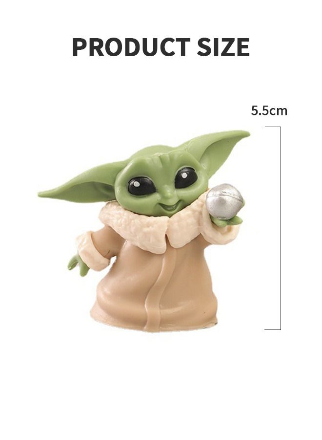 6 PCS Star Wars Baby Yoda Gifts, 2.2-Inch Baby Yoda Doll Toys for Kids, Baby Yoda Action Figure, Baby Yoda Figurine for Home Decoration, Desk Decoration,Shelf Decoration