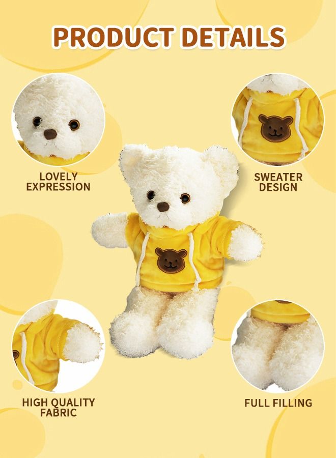 30cm Teddy Bear Plush Toy, Plush Animal Doll, Animal Plush Toy, Children's Cartoon Animal Toy Companion Doll, Bear Doll in Yellow Sweater