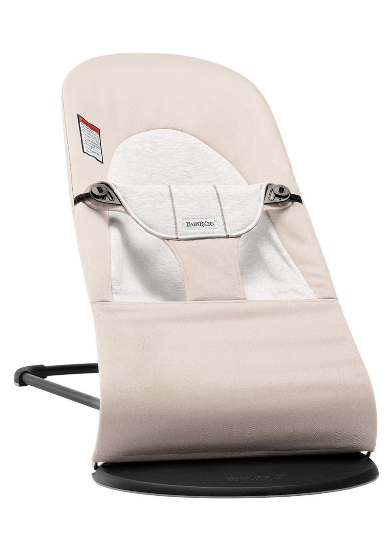 Baby Bouncer Balance Soft Cotton Jersey Beige And Grey