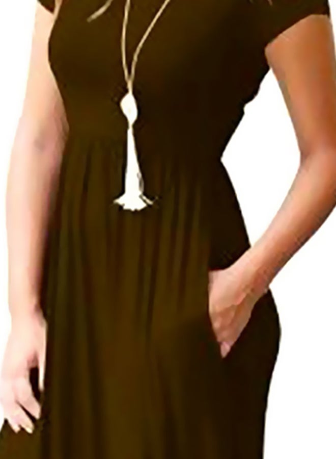 Evening Party A-Line Maxi Dress Brown