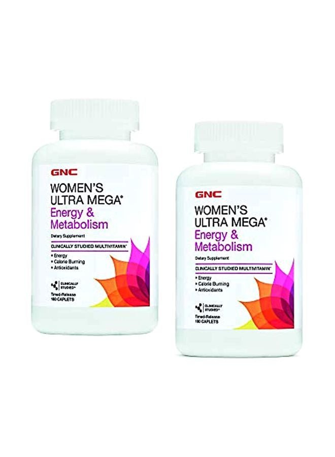 2-Piece Ultra Mega Energy And Metabolism Dietary Supplement - 180 Capsules