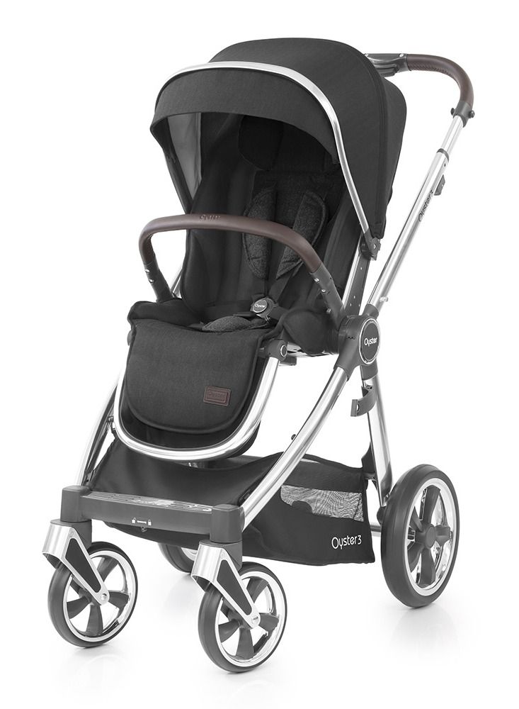 Babystyle Oyster 3 Premium Compact Fold Baby Stroller From Birth to 22 Kg -Caviar Mirror