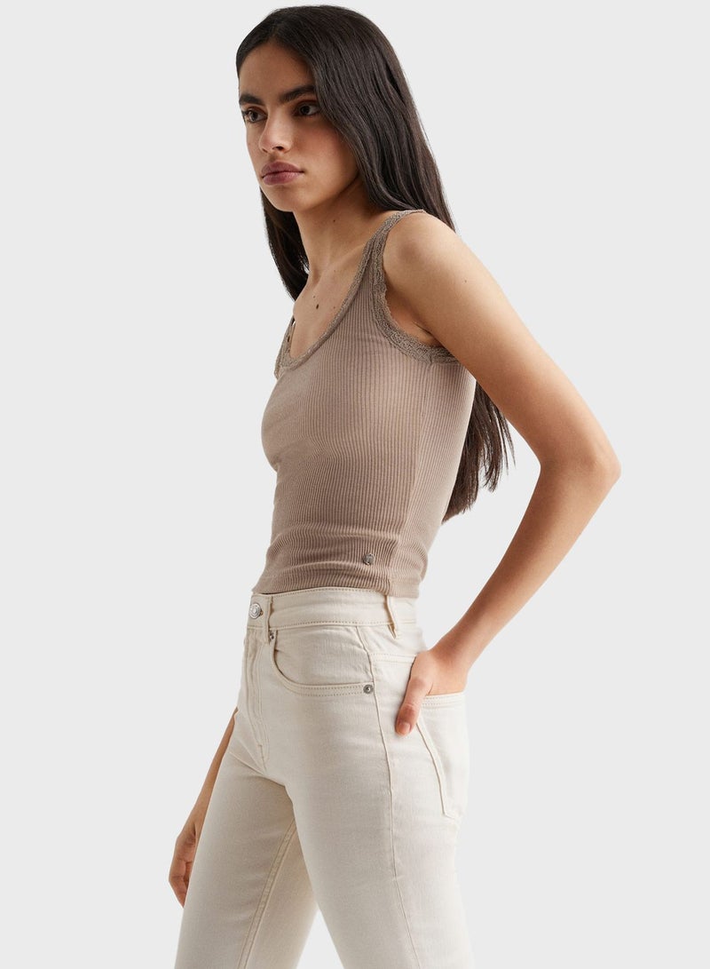 Kids Ribbed Cropped Top