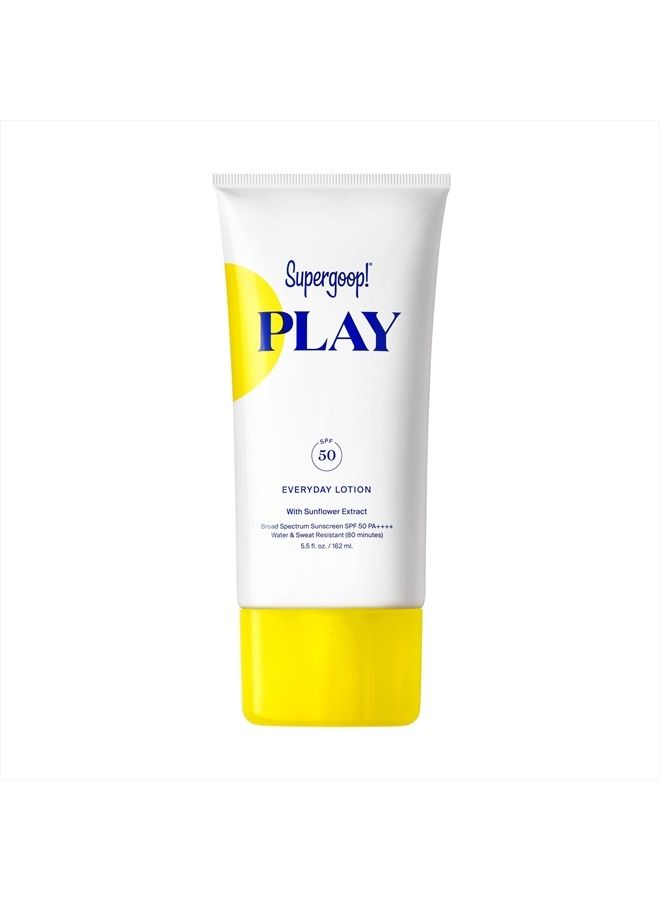 PLAY Everyday Lotion SPF 50-5.5 fl oz - Broad Spectrum Body & Face Sunscreen for Sensitive Skin - Great for Active Days - Fast Absorbing, Water & Sweat Resistant - Reef Friendly
