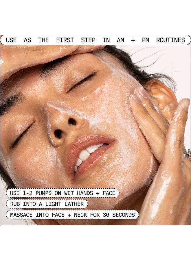 Kale and Green Tea Facial Cleanser - Gentle Vegan Daily Face Wash - Powerful pH Balanced Makeup Remover + Pore Minimizer for All Skin Types (8oz)