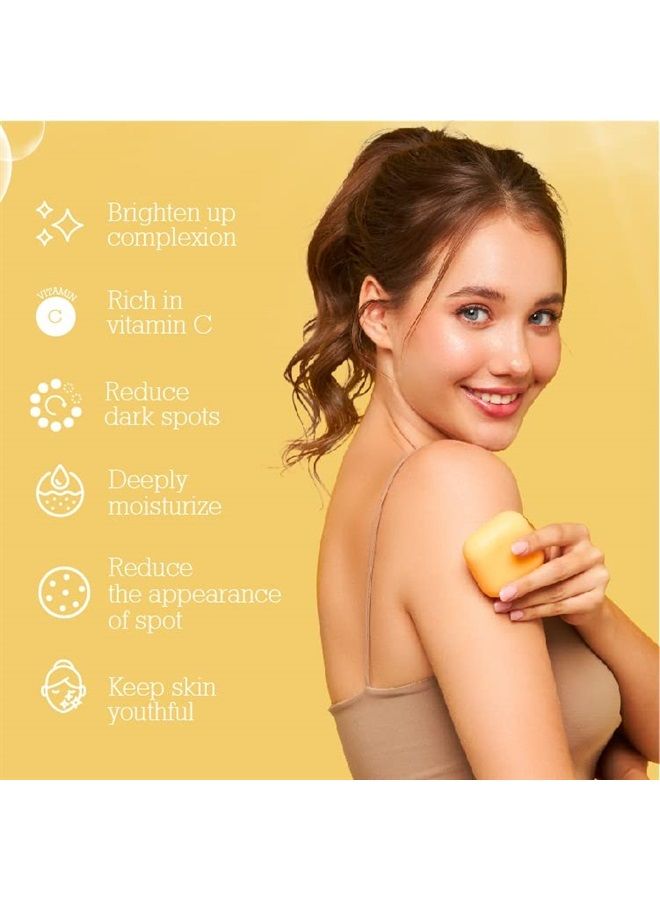 Kojic Acid & Vitamin C Brightening Soap for Face & Body, Diminishes Dark Spots, Smooth & Soft Complexion, Paraben Free, Not Tested on Animals, 2.82 oz (2 Bars)
