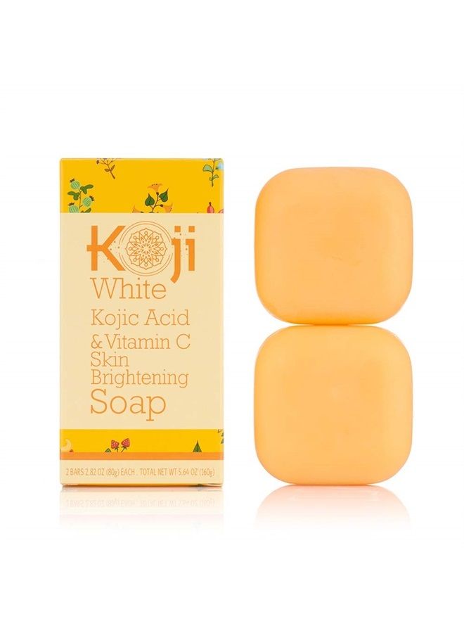 Kojic Acid & Vitamin C Brightening Soap for Face & Body, Diminishes Dark Spots, Smooth & Soft Complexion, Paraben Free, Not Tested on Animals, 2.82 oz (2 Bars)