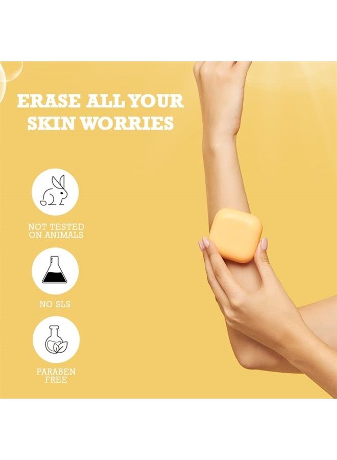 Kojic Acid & Vitamin C Brightening Soap for Face & Body, Diminishes Dark Spots, Smooth & Soft Complexion, Paraben Free, Not Tested on Animals, 2.82 oz (2 Bars)