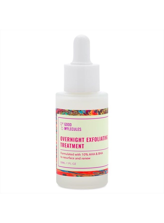 Overnight Exfoliating Treatment 30ml/1oz - Facial Exfoliant With AHA to Resurface for Even Tone and Texture - Pore Minimizer, Anti-aging Skin Care for Face with Salicylic Acid