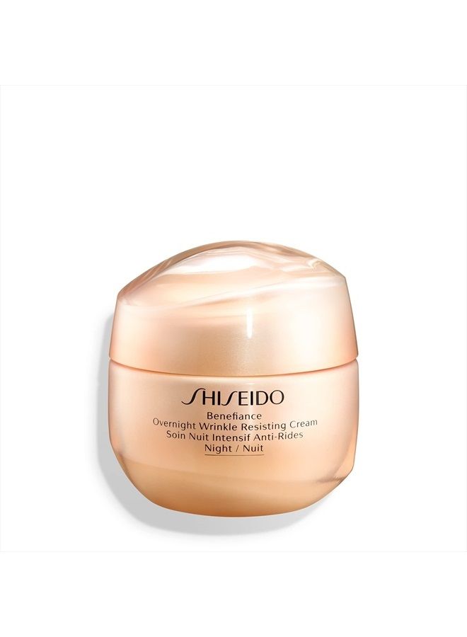 Benefiance Overnight Wrinkle Resisting Cream - 50 mL - Anti-Aging Night Cream for Normal to Dry Skin - Visibly Improves Wrinkles for Smooth, Rested Skin