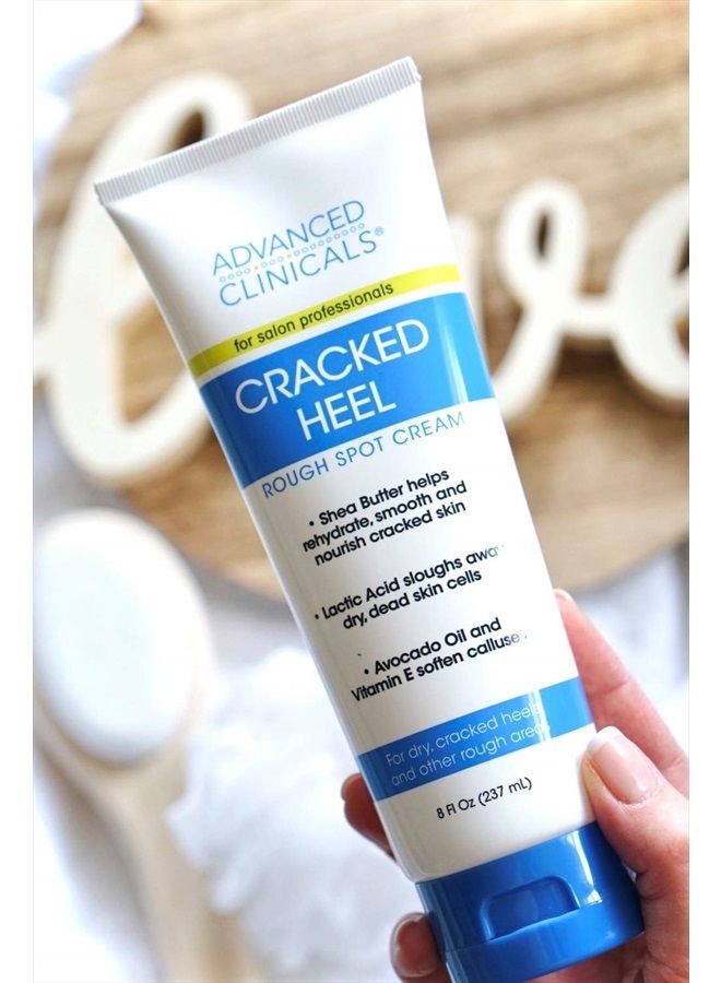 Cracked Heel Foot Cream Skin Care Moisturizer Lotion For Feet W/Shea Butter | Helps Heal Cracked Skin, Rough Spots, Calluses, & Dry Skin | Foot Lotion | Hand Lotion| Large 8 Fl Oz