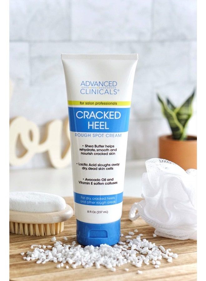 Cracked Heel Foot Cream Skin Care Moisturizer Lotion For Feet W/Shea Butter | Helps Heal Cracked Skin, Rough Spots, Calluses, & Dry Skin | Foot Lotion | Hand Lotion| Large 8 Fl Oz