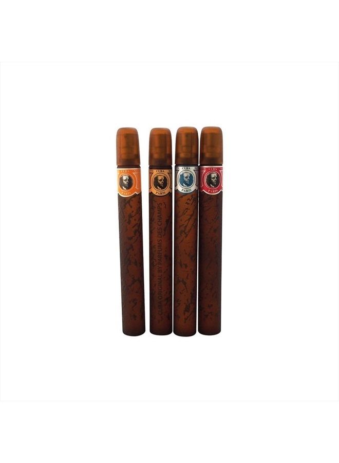 Variety By Cuba For Men. Set-4 Piece Variety spray With Cuba Gold, Blue, Red & Orange & All Are EDT spray 1.17 Ounces