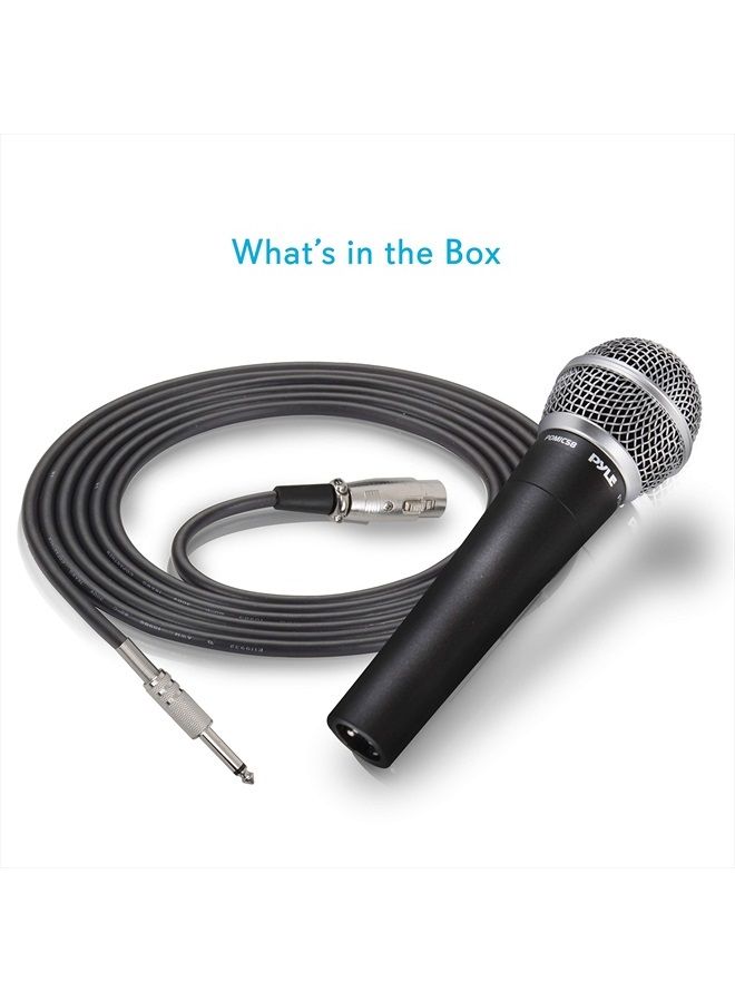 Pro Includes 15ft XLR Cable to 1/4'' Audio Connection, Connector, Black, 10.10in. x 5.00in. x 3.30in. (PDMIC58)
