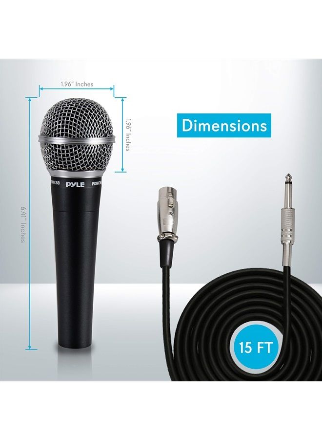 Pro Includes 15ft XLR Cable to 1/4'' Audio Connection, Connector, Black, 10.10in. x 5.00in. x 3.30in. (PDMIC58)