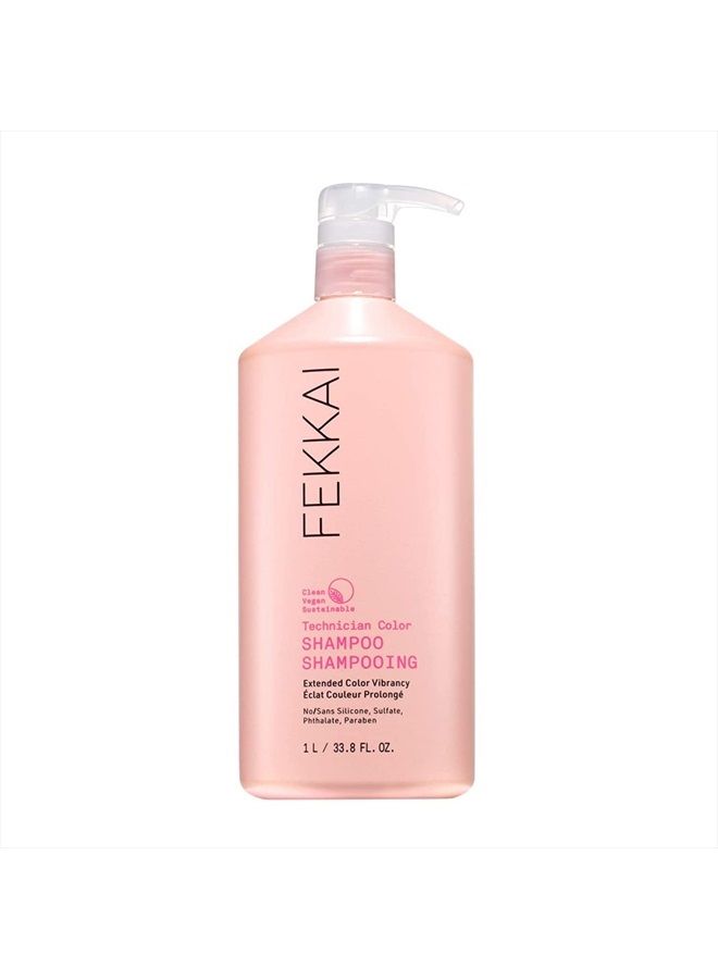 Technician Color Shampoo - 1 Liter - Extends Vibrancy of Color-Treated Hair - Salon Grade, EWG Compliant, Vegan & Cruelty Free