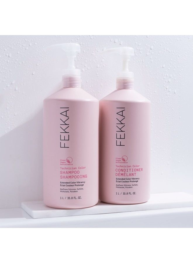 Technician Color Shampoo - 1 Liter - Extends Vibrancy of Color-Treated Hair - Salon Grade, EWG Compliant, Vegan & Cruelty Free