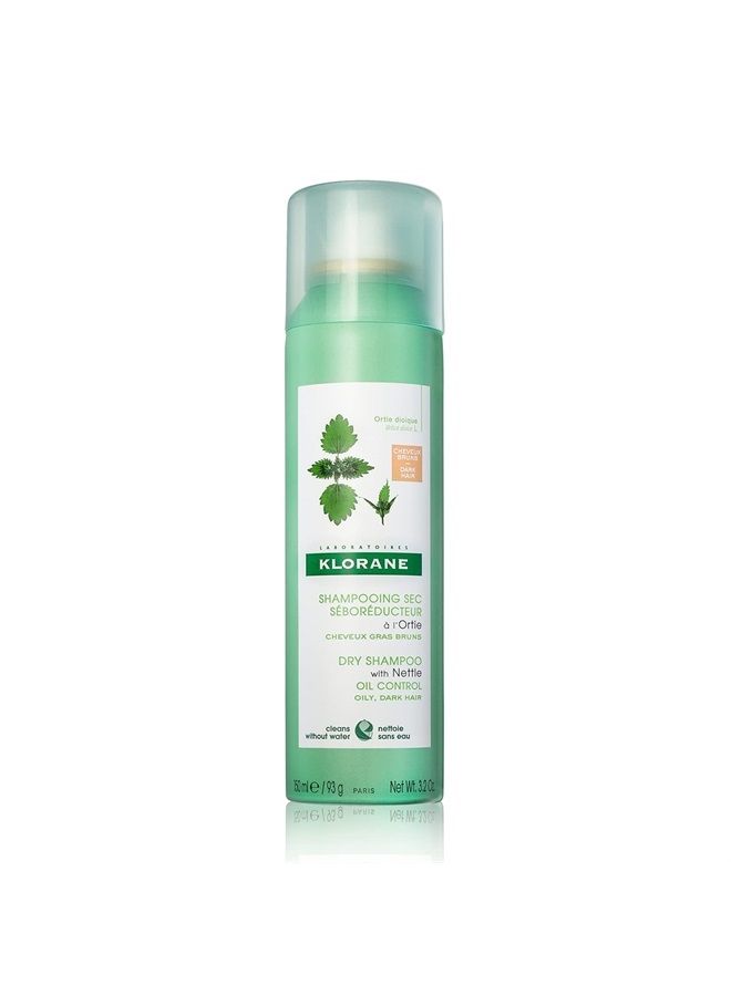 Dry Shampoo With Nettle and Natural Tint, Nettle for Brunette, Oily Hair and Scalp, Regulates Oil Production, Paraben & Sulfate-Free, 3.2 oz.