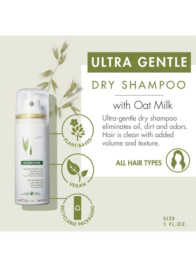 Dry Shampoo with Oat Milk, Ultra-Gentle, All Hair Types, No White Residue, Paraben & Sulfate-Free, Travel Size, 1 Ounce (Pack of 1)