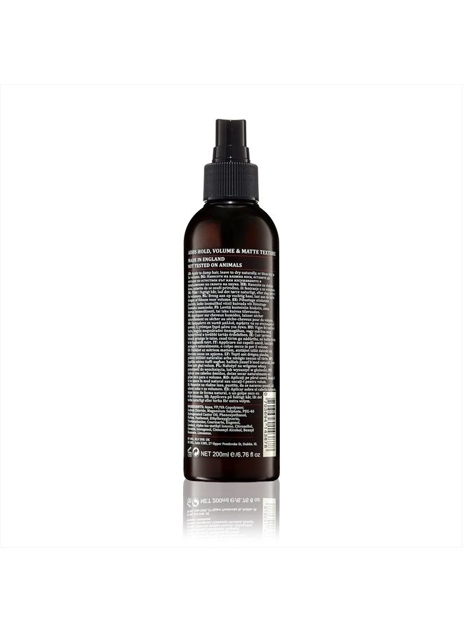 Sea Salt Spray, Men's Texturising Hair Sea Salt Spray, Matte and Textured Finish, For Natural Looks or Thickness and Volume, Classic Sandalwood Scent, 1 x 200ml
